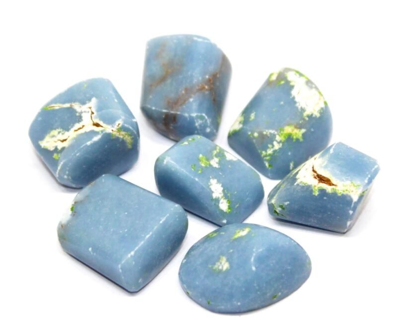 Angelite Natural Healing Crystal Tumble Stone (Value Pack of 2 AAA Grade Natural Tumbles)