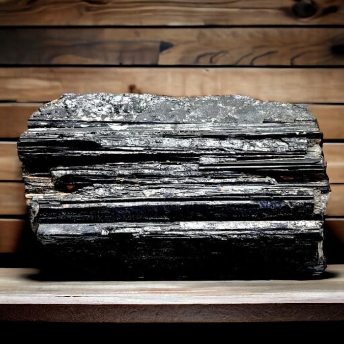 Divinity Big Black Tourmaline Natural and Pure Stone 1418 Grams Big Rock Lab Certified for protection against negative influences