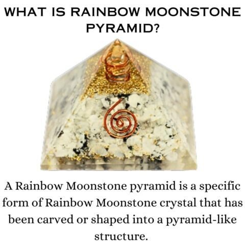 Natural Rainbow Moonstone Orgone Pyramid Vastu for Home Study Table Office Desk Reiki Feng Shui Reiki Symbol Crystal Showpieces for Home Decor Education Gifts