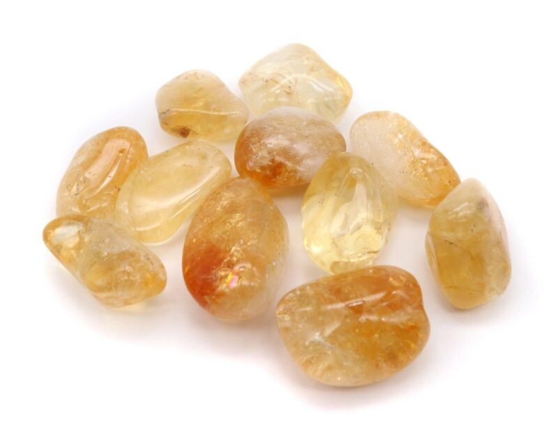 Natural Citrine Tumbled AAA+ Stone Pebbles | Tumbles for Reiki Healing Crystal Aura Chakra Vastu Fengshui Prosperity and Abundance (50 Grams)