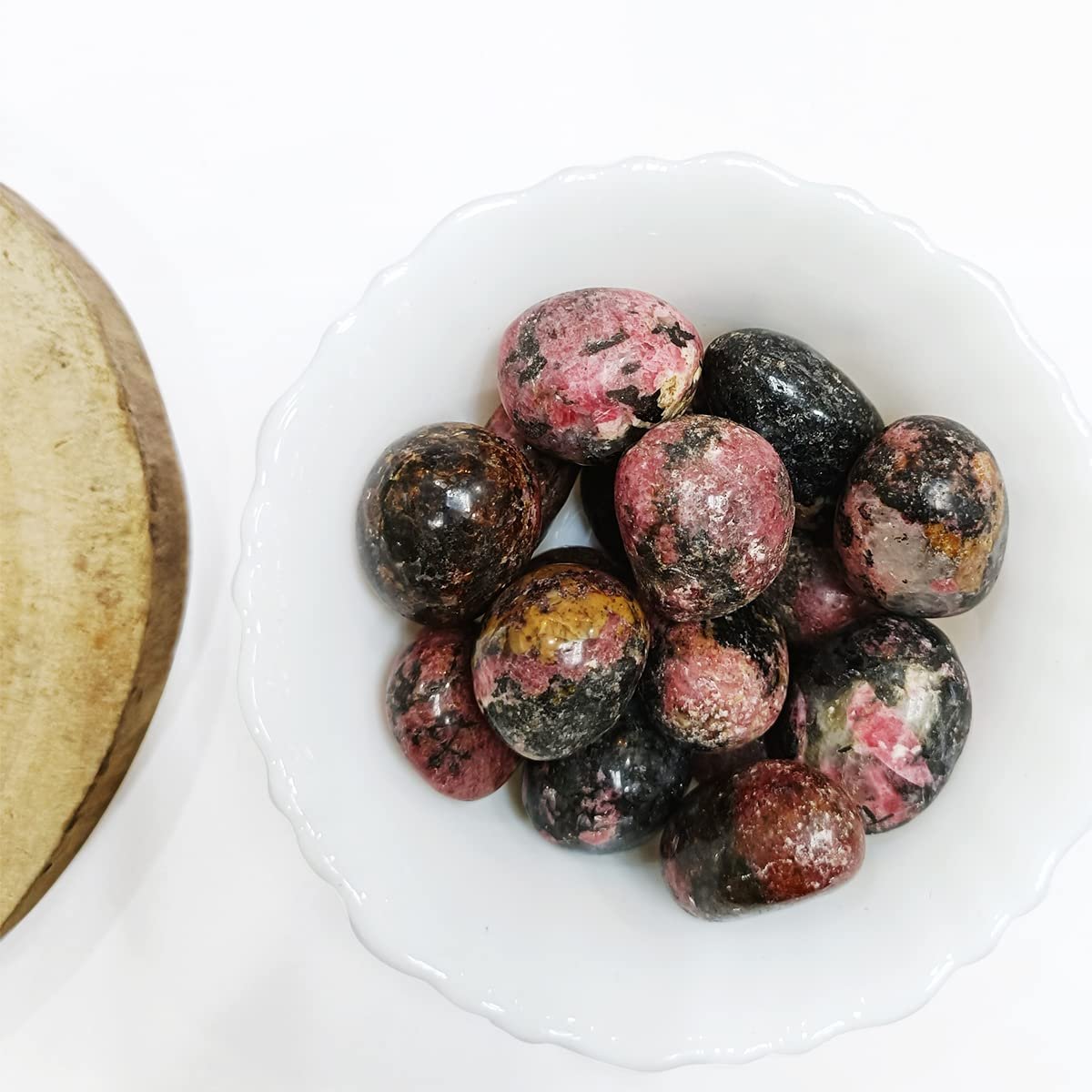 Divinity Healing Crystals Natural Tumble Stone Crystal Tumble Stone Crystals Gemstones Tumbled Pebble Stones for Reiki Healing ( Rhodonite Tumbled Stone ) Value Pack Of 2