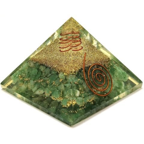 Natural Green Aventurine Orgone Pyramid Vastu for Home Study Table Office Desk Reiki Feng Shui Reiki Symbol Crystal Showpieces for Home Decor Education Gifts