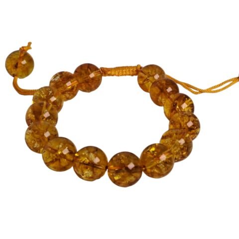 Divine Spirituals Natural Citrine Pure Certified Unisex 12 mm Thread Bracelet Super AAA Quality for Healing Meditation Success and Abundance