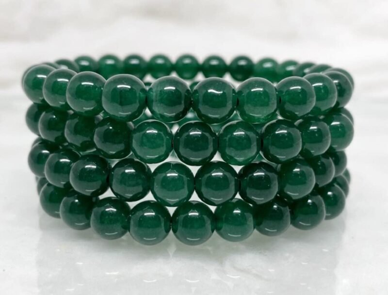Natural Green Jade Real Pure Crystal Certified 8 mm Bracelet for Men and Women for Good Luck, Love, Abundance, Healing and Meditation
