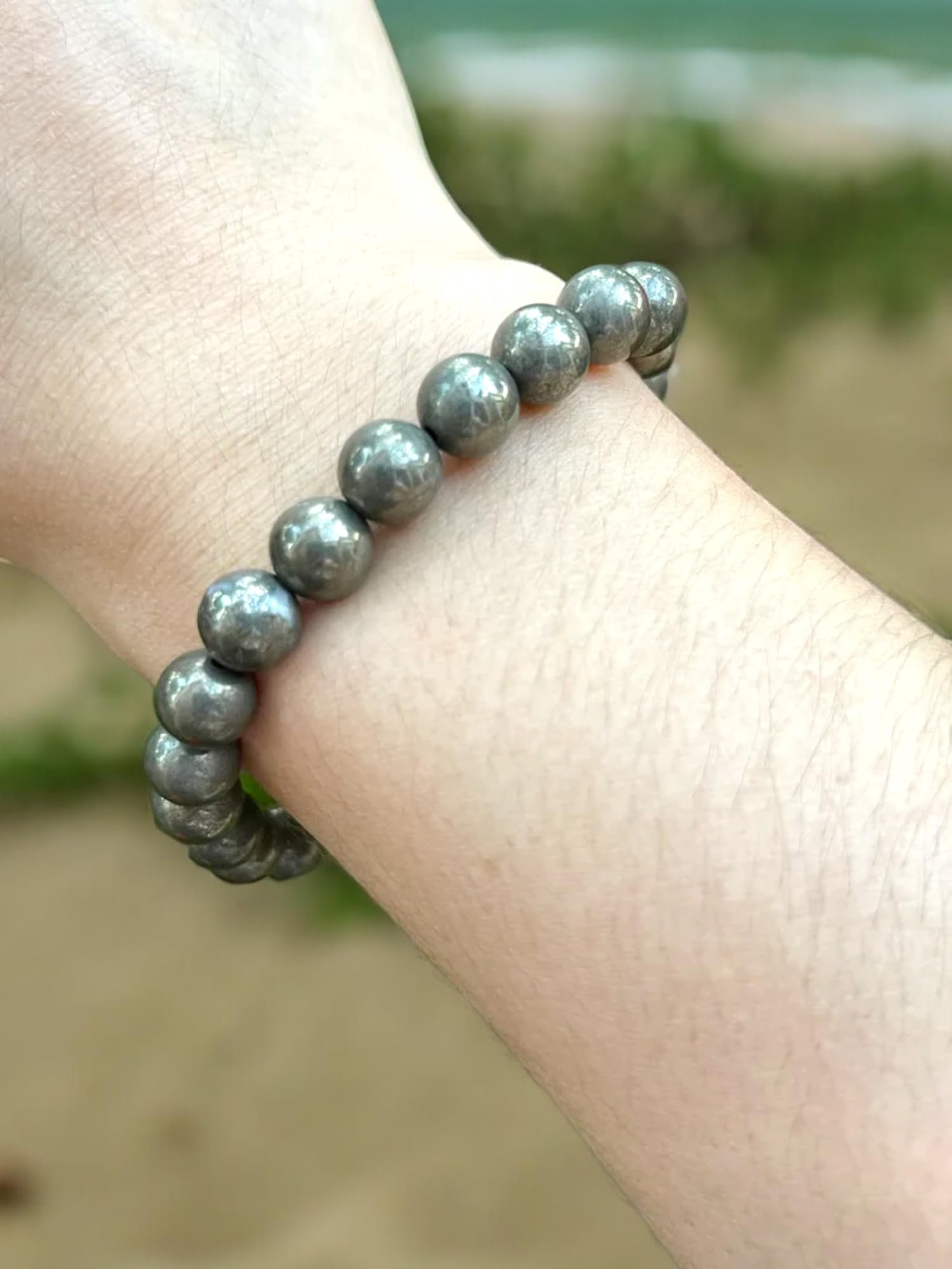 Natural Pyrite Bracelet AAA Grade Lab-Certified Stretchable 8mm Real Crystal Unisex Bracelet For Prosperity, Abundance & Manifestation