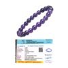 Natural Amethyst Bracelet Original Certified 8mm Round Beaded Unisex Real Crystal Bracelet for Spiritual Growth, Crown Chakra & Intuition