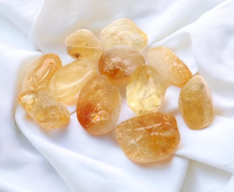 Natural Citrine Tumbled AAA+ Stone Pebbles | Tumbles for Reiki Healing Crystal Aura Chakra Vastu Fengshui Prosperity and Abundance (50 Grams)