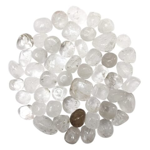Divinity Healing Crystals Natural Tumble Stone Crystal Tumble Stone Crystals Gemstones Tumbled Pebble Stones for Reiki Healing (Clear Quartz Tumbled Stone)Value Pack Of 2