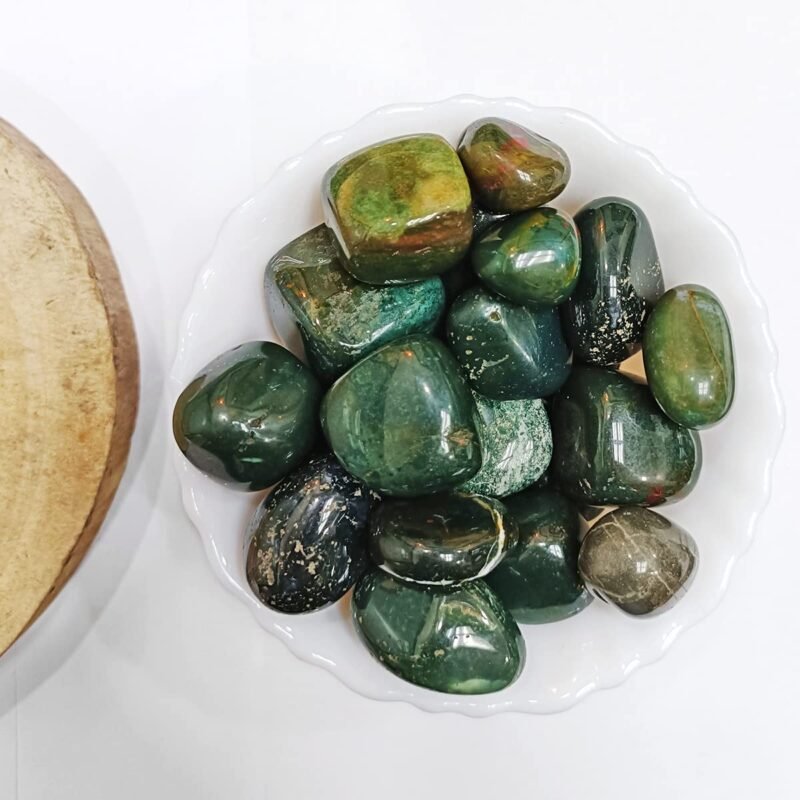 Divinity Healing Crystals Natural Tumble Stone Crystal Tumble Stone Crystals Gemstones Tumbled Pebble Stones for Reiki Healing (Bloodstone Tumbled Stone) Value Pack Of 2