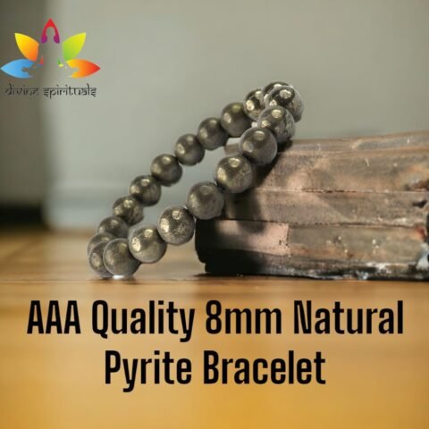 Lab Certified Aaa Quality Natural Original Pyrite Bracelet Real Crystal 8Mm Strechable Original Bracelet - Money Magnet For Men & Women For Prosperity, Abundance & Manifestation