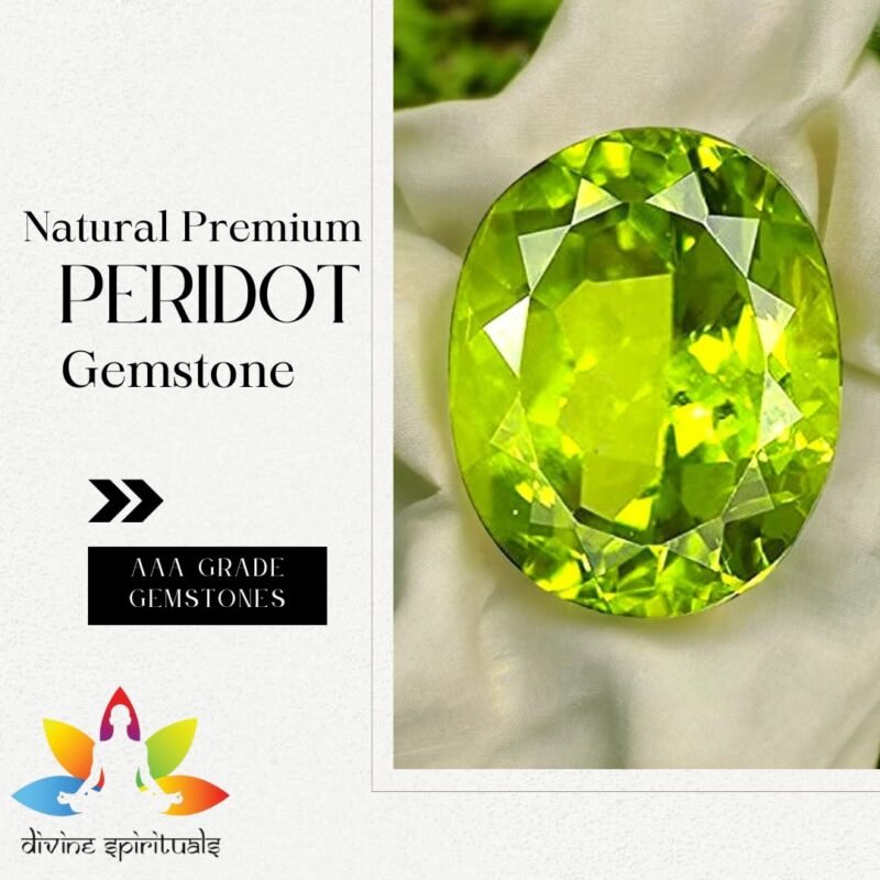 Natural Premium Peridot Gemstone Original Lab-Certified AAA Grade Premium Oval-shaped Gem For Healing, Meditation & Ring Jewelry For Men & Women approx. 3 carat - Image 2