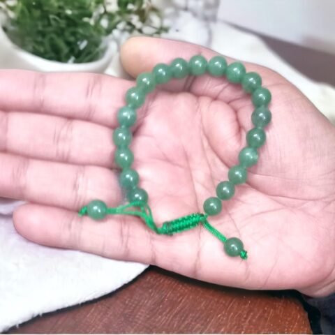 Natural Green Aventurine Lab-Certified AAA Grade Premium Unisex 8mm Crystal Adjustable Thread Bracelet For Yoga, Meditation & Healing