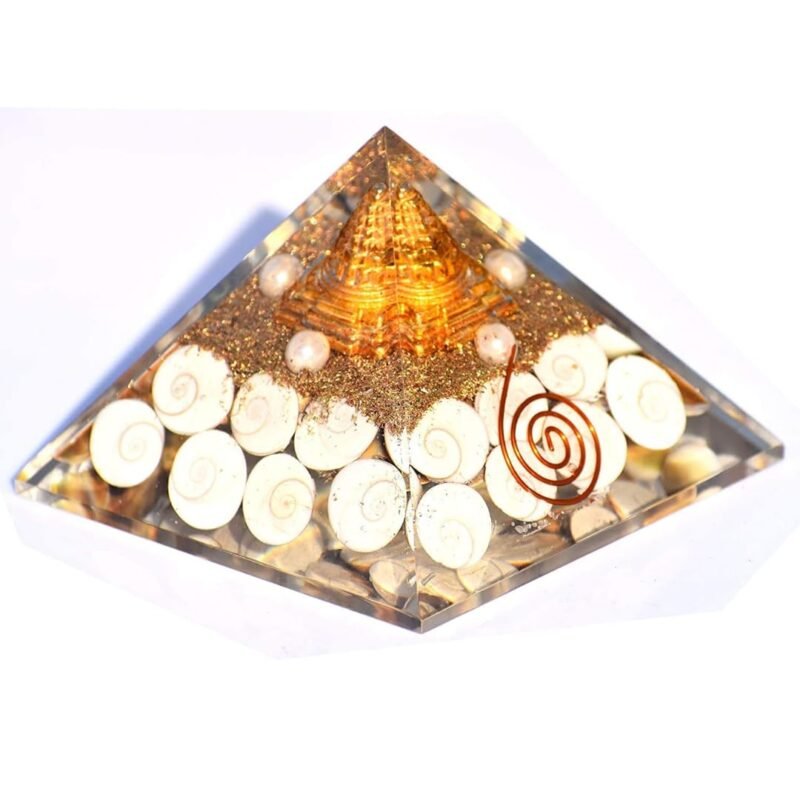 Natural Gomti Chakra Orgone Pyramid Vastu for Home Study Table Office Desk Reiki Feng Shui Reiki Symbol Crystal Showpieces for Home Decor Education Gifts