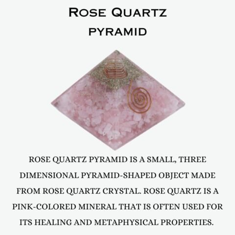 Natural Rose Quartz Orgone Pyramid Vastu for Home Study Table Office Desk Reiki Feng Shui Reiki Symbol Crystal Showpieces for Home Decor Education Gifts