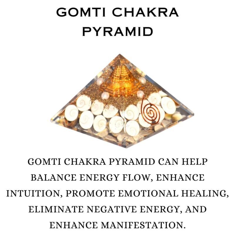 Natural Gomti Chakra Orgone Pyramid Vastu for Home Study Table Office Desk Reiki Feng Shui Reiki Symbol Crystal Showpieces for Home Decor Education Gifts