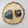 Hematite and Blood Stone AAA Grade Raw Natural Crystal Combo with Wooden Natural Bark Coaster for Healing, Meditation and Manifestation
