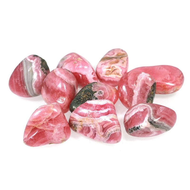 Natural AAA Grade Rhodochrosite Tumble Pebbles Stones for Reiki Healing Home Decoration and Vastu Correction Love Relationship and Financial Abundance, Wealth, Will Power and Prosperity (Rhodochrosite)