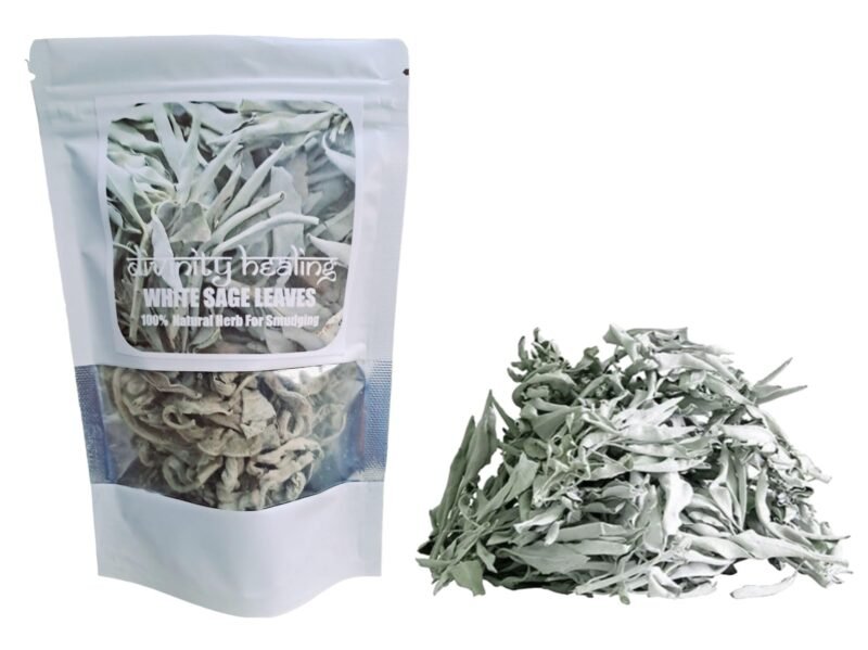 White Sage Leaves | Natural Pure California White Sage Dry Smudge Leaves - for Smudging Ancient Rituals Home Cleansing and Purification, Incense Meditation (50 Grams)