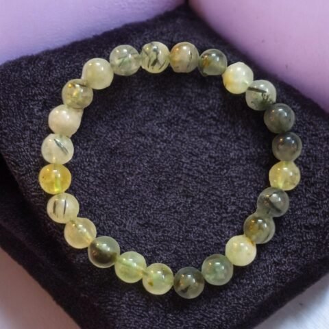 Natural Prehnite Bracelet Lab Certified AAA Grade 8mm Stretchable Real Crystal Bracelet For Heart Chakra, Inner Peace & Meditation For Men & Women