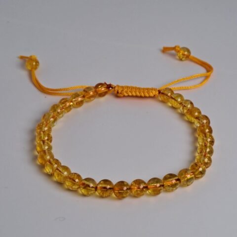Divine Spirituals Natural Citrine Pure Certified Unisex 6 mm Thread Bracelet Super AAA Quality for Healing Meditation Success and Abundance