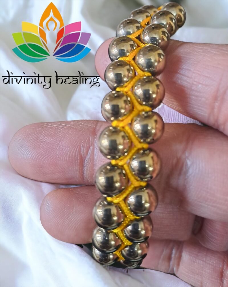 Balance Chakras with Natural Golden Pyrite Double Layered Semi Precious, Stone Bracelet, Crystal Stone 8mm Beads Bracelet Round Shape for Reiki Healing and Crystal Healing - Image 2