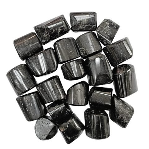 Divine Spirituals Natural Tumble Stone Crystal Tumble Stone Crystals Gemstones Tumbled Pebble Stones for Reiki Healing - Set of 2 -Black Tourmaline Stone