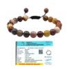 Natural Mookaite (Mook Jasper) Bracelet Macrame Thread Lab Certified Original 8mm Adjustable Unisex Crystal Bracelet For Balance, Grounding & Manifestation