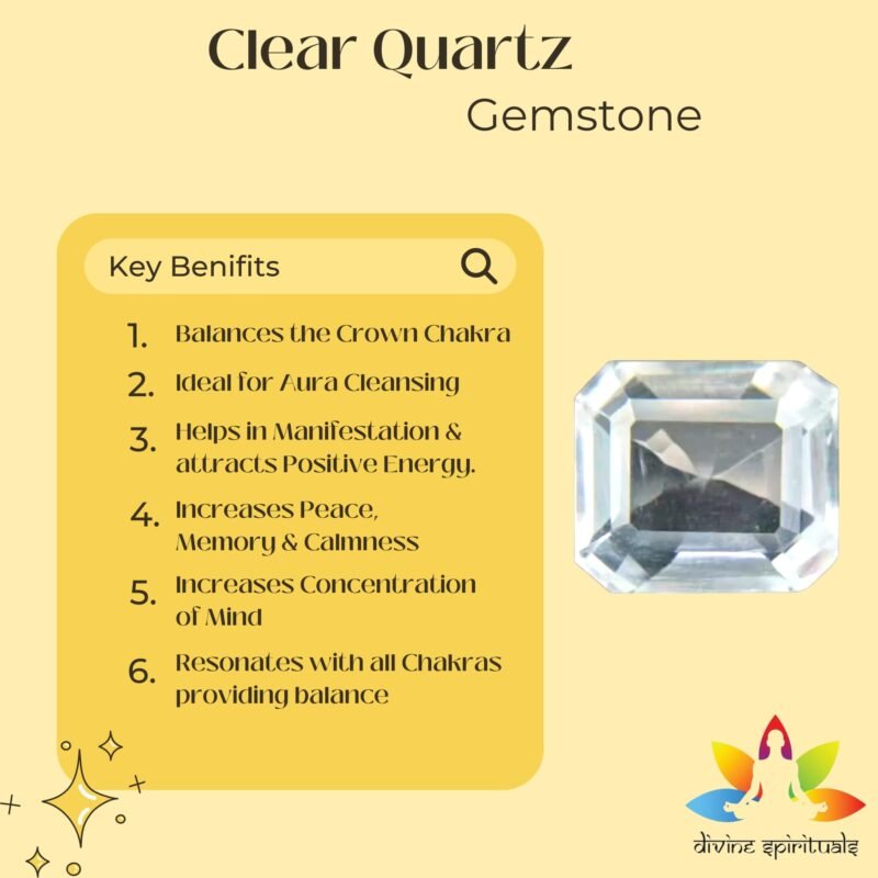 Natural Clear Quartz Gemstone Real Sphatik Original Certified AAA Grade Premium Faceted Gem For Manifestation, Healing, Spiritual Meditation & Jewellery approx. 6-7 carat - Image 4