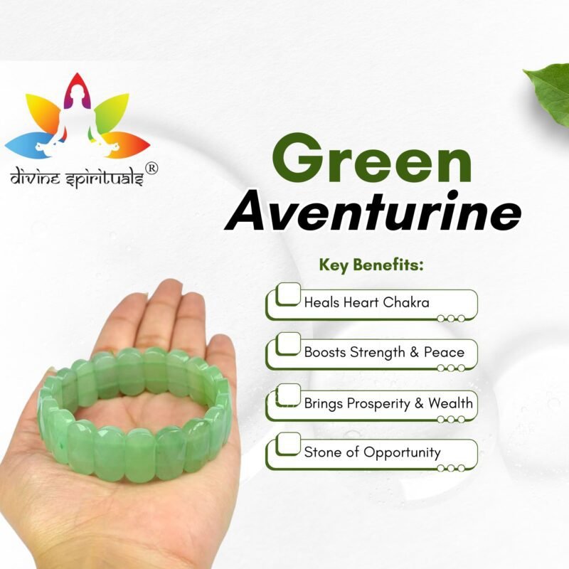 Natural Green Aventurine Bracelet AAA Grade Lab-Certified Original Stretchable Unisex 10mm Flat Faceted Bracelet For Heart Chakra, Prosperity & Success