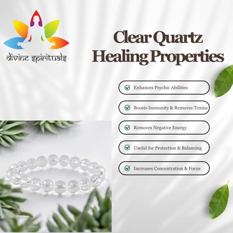 Natural Clear Quartz (Sphatik) Bracelet Lab-certified 10mm Diamond-cut Faceted Stretchable Original Real Crystal Bracelet For Meditation, Manifestation & Peace For Men & Women