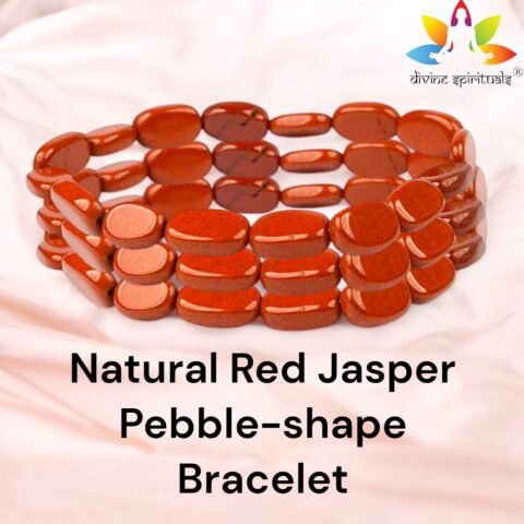 Natural Red Jasper Bracelet AAA Grade Certified Pebble Oval Shape Unisex Real Crystal Bracelet for Grounding, Strength, & Vitality