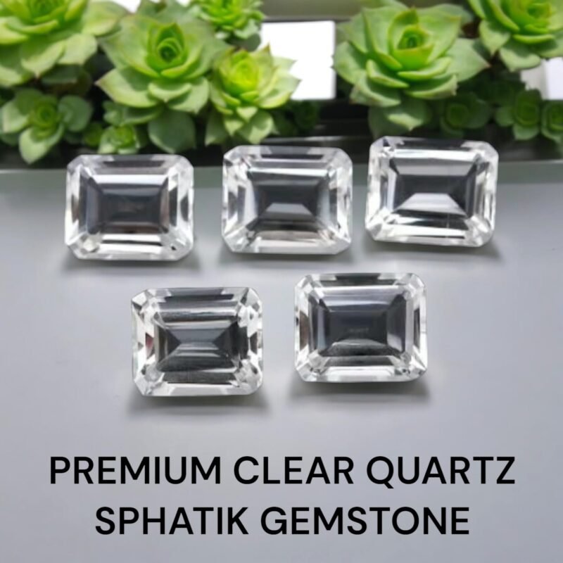 Natural Clear Quartz Gemstone Real Sphatik Original Certified AAA Grade Premium Faceted Gem For Manifestation, Healing, Spiritual Meditation & Jewellery approx. 6-7 carat - Image 2