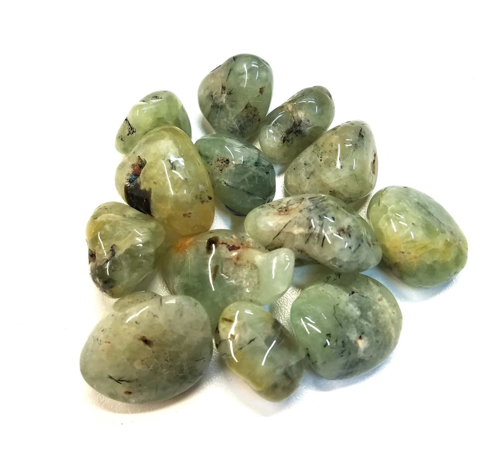 Divinity Original Crystal Tumble GemStone For Manifestation, Abundance , Healing and Meditation (Prehnite)