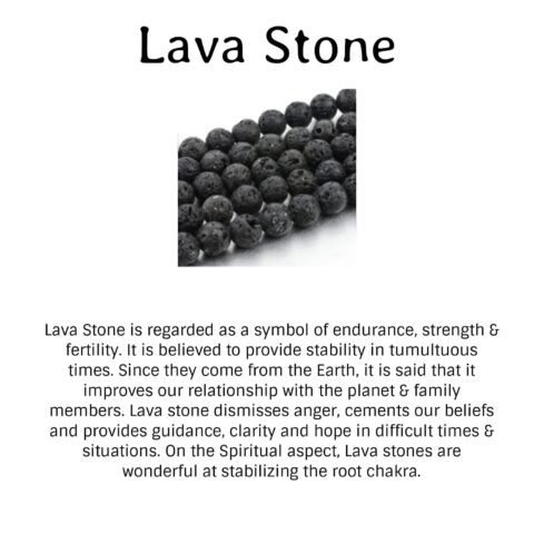 Natural Real Crystal Certified 8 mm Bracelet for Men and Women for Good Luck, Love, Abundance, Healing and Meditation (Natural Lava Stone Bracelet)