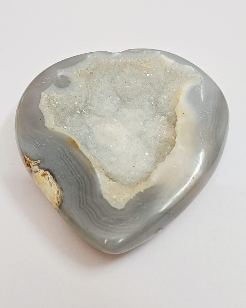 Divinity Hand Carved Original Crystals Healing Stone Hearts Agate Druzy Geode Hearts - Worry / Palm Stone for Chakra Balancing Good Luck Love Abundance and Harmony