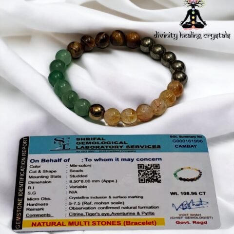 Divinity Certified Crystal 8mm Beads Unisex Money Magnet Bracelet for Prosperity and Abundance