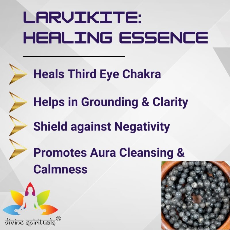 Natural Larvikite Bracelet (Norwegian Moonstone/Blue Pearl Granite) AAA Grade 8mm Original Certified Unisex Stretchable Bracelet for Third Eye Chakra, Protection & Clarity