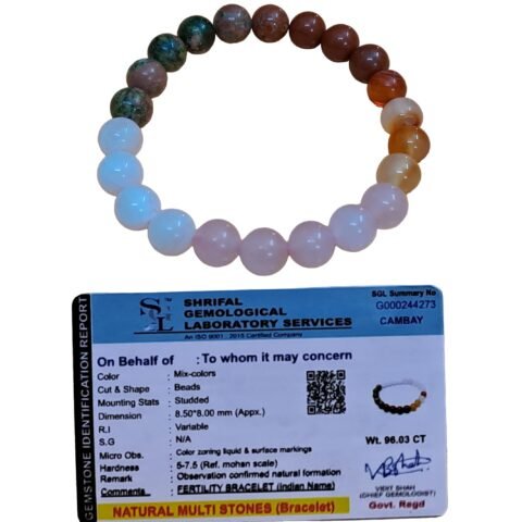 Divine Unisex Adult Natural Crystal Fertility Bracelet - Healthy Pregnancy Bracelet - Maternal Protection - Moonstone - Unakite - Carnelian - Rose Quartz - Red Jasper