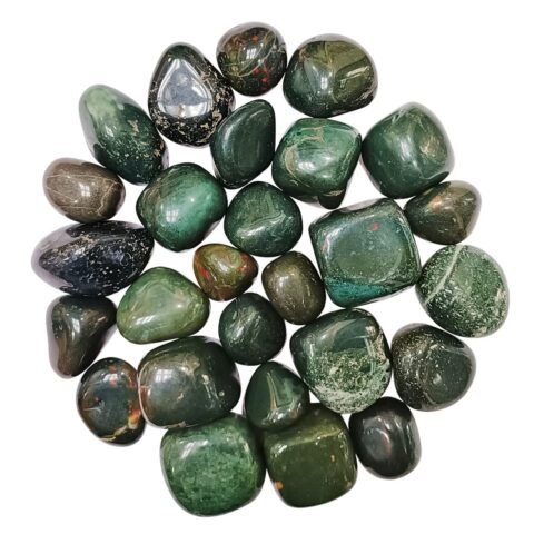 Divinity Healing Crystals Natural Tumble Stone Crystal Tumble Stone Crystals Gemstones Tumbled Pebble Stones for Reiki Healing (Bloodstone Tumbled Stone) Value Pack Of 2