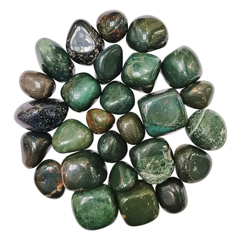 Divinity Healing Crystals Natural Tumble Stone Crystal Tumble Stone Crystals Gemstones Tumbled Pebble Stones for Reiki Healing (Bloodstone Tumbled Stone) Value Pack Of 2