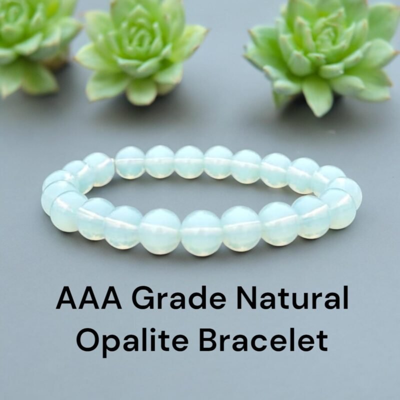 Opalite (Sea Opal Tiffany Stone) Bracelet Lab-Certified AAA Grade 8mm Stretchable Original Unisex Bracelet For Crown Chakra, Intuition, Inner Peace, Balance & Manifestation