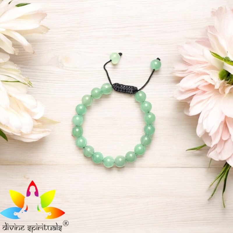 Natural Green Aventurine Thread Bracelet Lab Certified AAA Grade 10mm Adjustable Unisex Real Crystal Bracelet For Opportunities, Manifestation & Heart Chakra