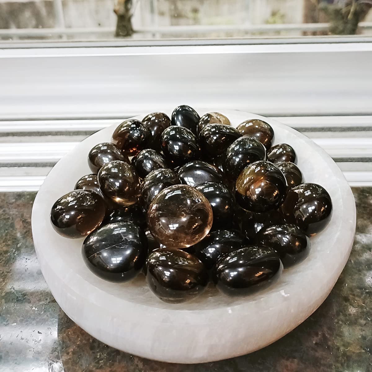 Divinity Healing Crystals Natural Tumble Stone Crystal Tumble Stone Crystals Gemstones Tumbled Pebble Stones for Reiki Healing ( Smokey Quartz Tumbled Stone ) Value Pack Of 2