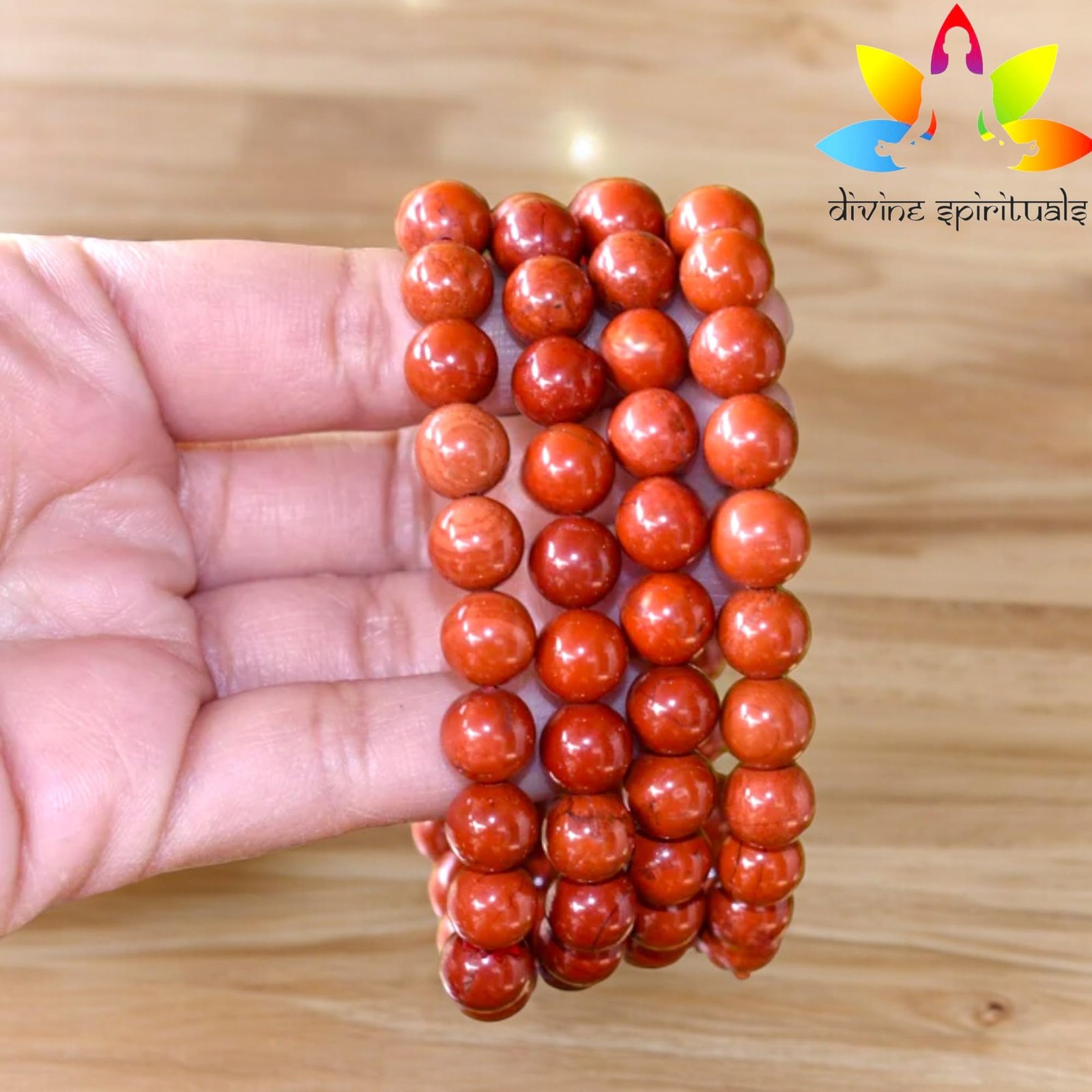 Natural Red Jasper Bracelet Lab-Certified AAA Grade 8mm Stretchable Original Unisex Bracelet for Root Chakra, Strength, Manifestation & Grounding Energy