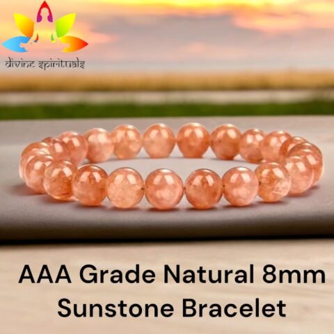 Natural Sunstone Bracelet Lab-Certified AAA Grade 8mm Stretchable Original Unisex Bracelet For Sacral & Solar Plexus Chakra, Abundance, Creativity, Manifestation & Meditation