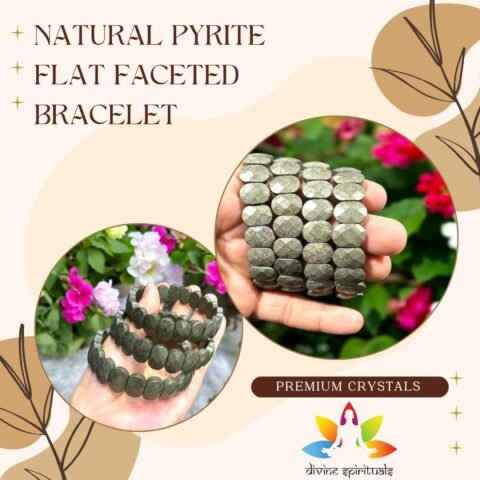 Natural Pyrite Bracelet AAA Grade Lab-Certified Original Stretchable Unisex 10mm Flat Faceted Bracelet For Prosperity, Abundance & Manifestation