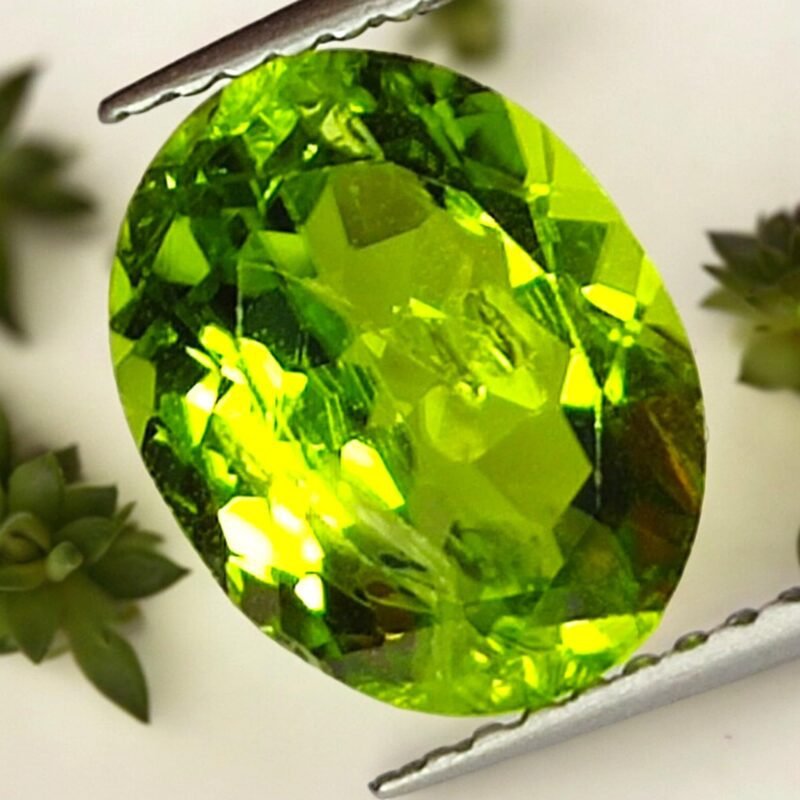 Natural Premium Peridot Gemstone Original Lab-Certified AAA Grade Premium Oval-shaped Gem For Healing, Meditation & Ring Jewelry For Men & Women approx. 3 carat - Image 6