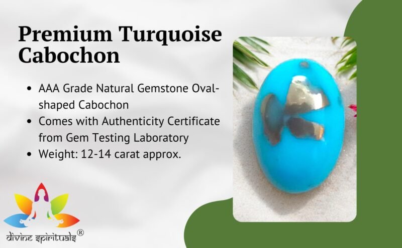 AAA Grade Natural Turquoise Gemstone Lab-certified Premium Feroza/Firoza Cabochon For Protection, Healing & Jewelry approx. 12-14 carat - Image 3