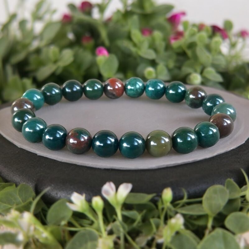 Natural Bloodstone Bracelet Lab-Certified AAA Grade 8mm Stretchable Original Unisex Bracelet For Root and Heart Chakras, Protection, Grounding & Healing - Image 5