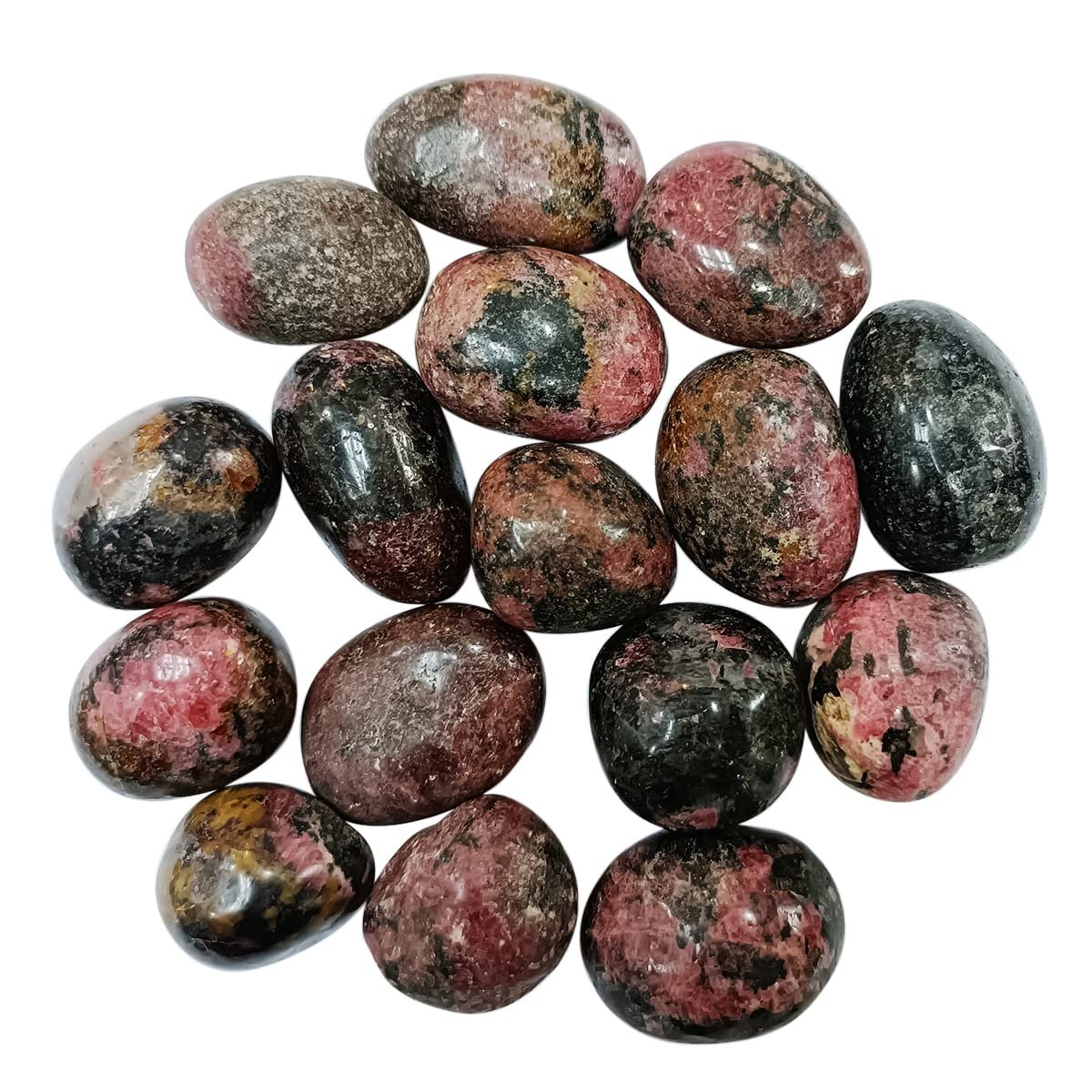 Divinity Healing Crystals Natural Tumble Stone Crystal Tumble Stone Crystals Gemstones Tumbled Pebble Stones for Reiki Healing ( Rhodonite Tumbled Stone ) Value Pack Of 2